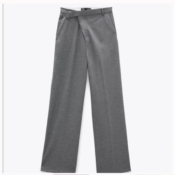 Zara ASYMMETRIC WIDE LEG PANTS - Picture 3 of 6